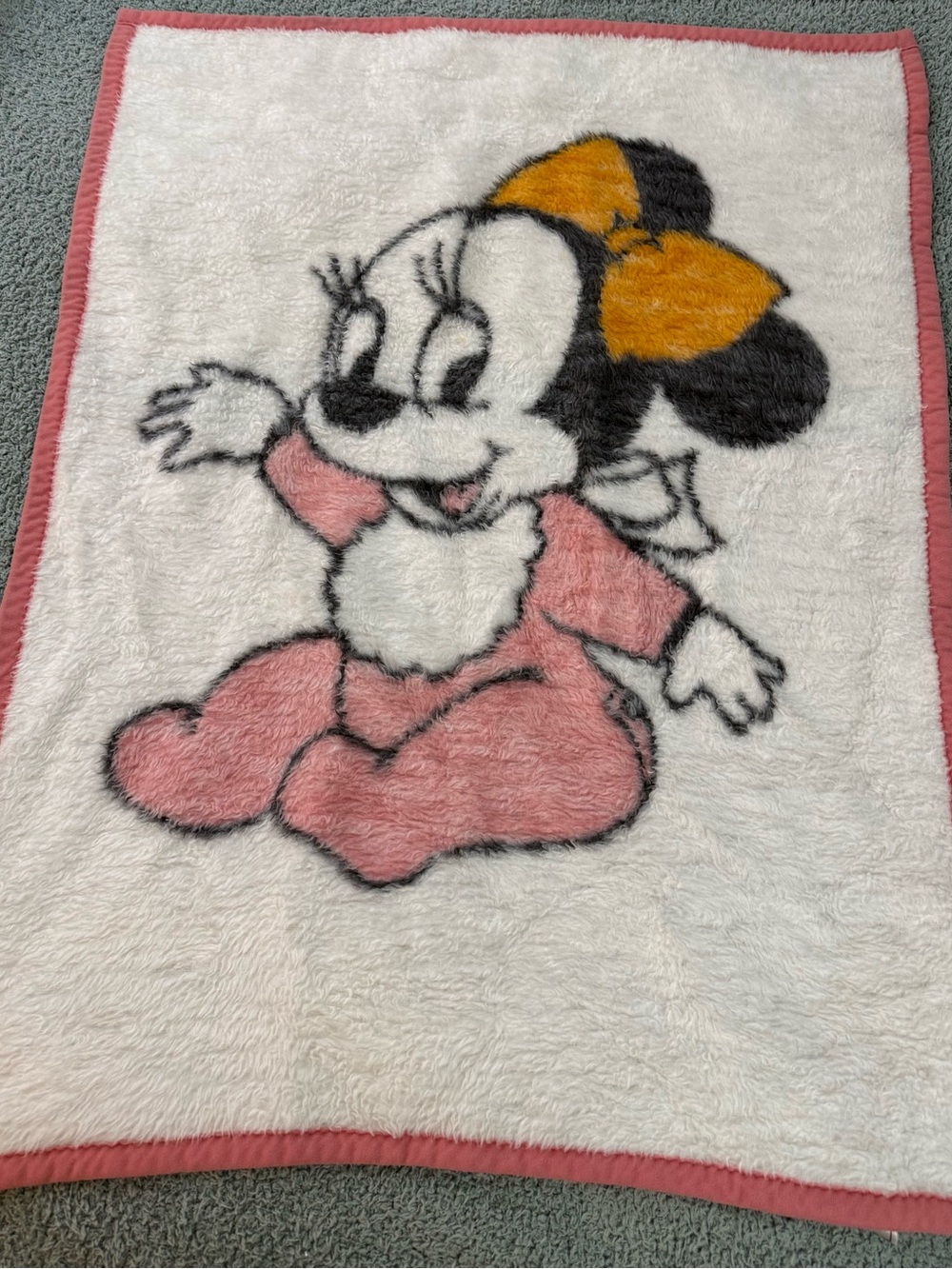Biederlack 80’s VTG Baby Minnie Mouse Throw Blanket - 28” X 35”